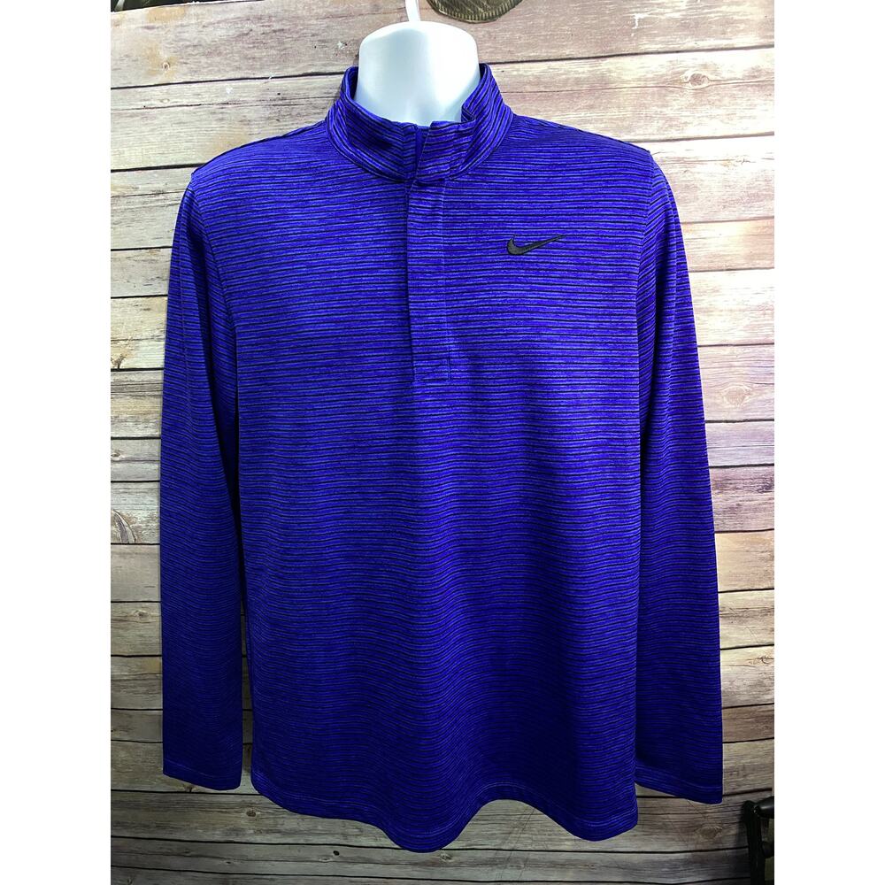 Men’s Nike Dri Fit 1/4 Zip Pull Over Blue Size Medium